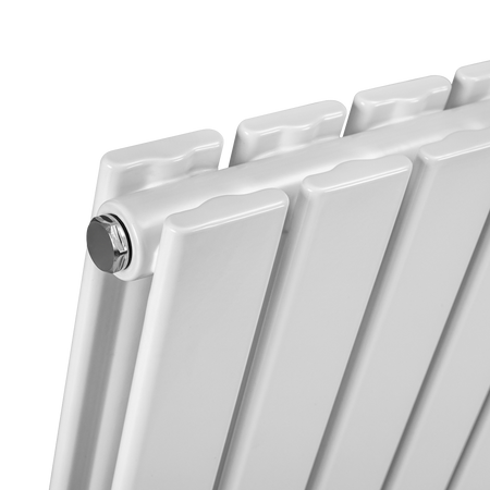 Sealey Baridi Horizontal Radiator Contemporary Double Flat Panel Design 600 x 700mm - White Model No-DH350