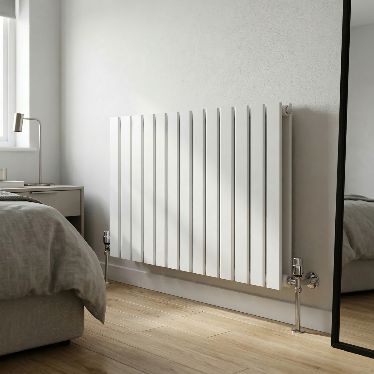 Sealey Baridi Horizontal Radiator Contemporary Double Flat Panel Design 600 x 910mm – White Model No-DH351