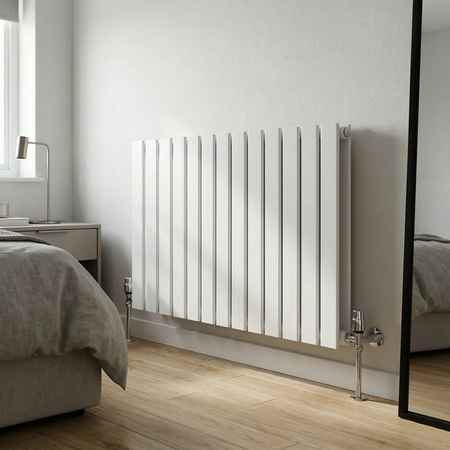 Sealey Baridi Horizontal Radiator Contemporary Double Flat Panel Design 600 x 910mm – White Model No-DH351