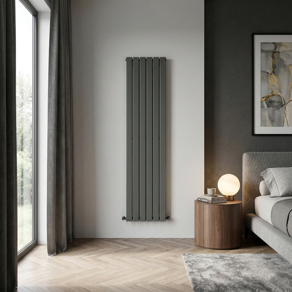 Sealey Baridi Vertical Radiator Contemporary Double Flat Panel Design 420 x 1800mm – Anthracite Model No-DH353