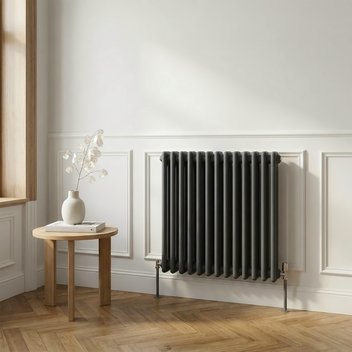 Sealey Baridi Horizontal Traditional 2 Column Radiator 600 x 607mm – Anthracite Model No-DH357