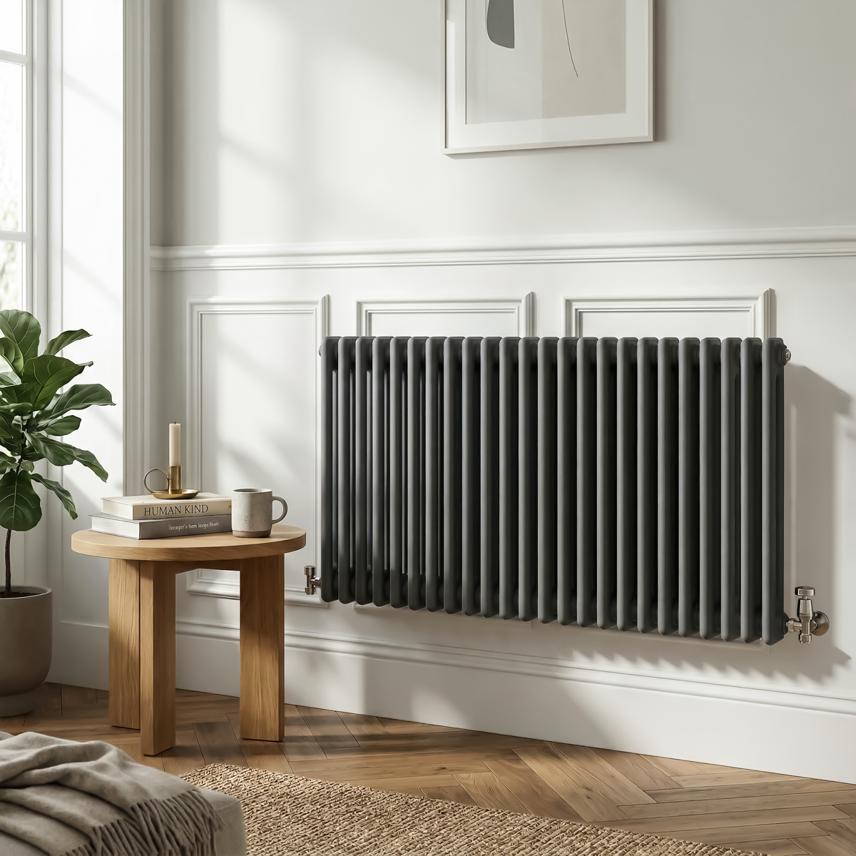 Sealey Baridi Horizontal Traditional 2 Column Radiator 600 x 1147mm – Anthracite Model No-DH360