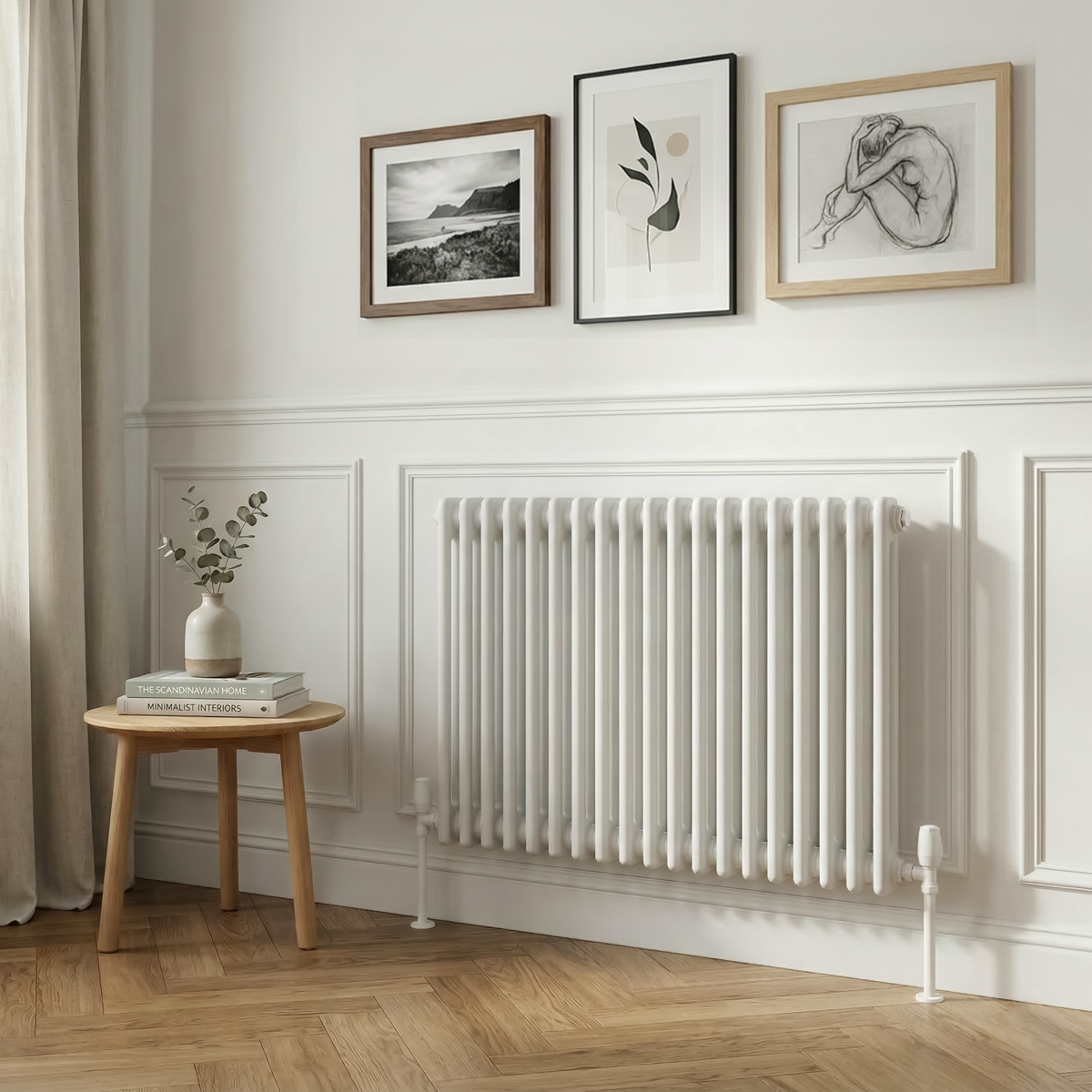 Sealey Baridi Horizontal Traditional 2 Column Radiator 600 x 832mm – White Model No-DH368