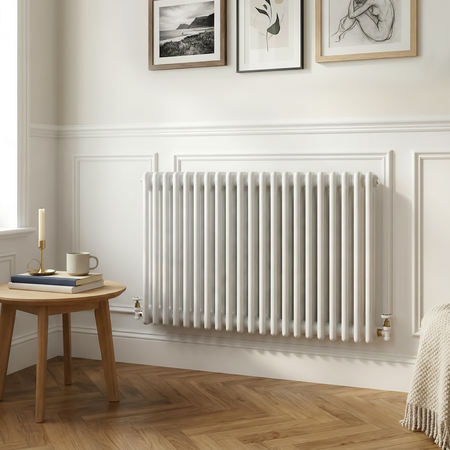 Sealey Baridi Horizontal Traditional 2 Column Radiator 600 x 1012mm – White Model No-DH369