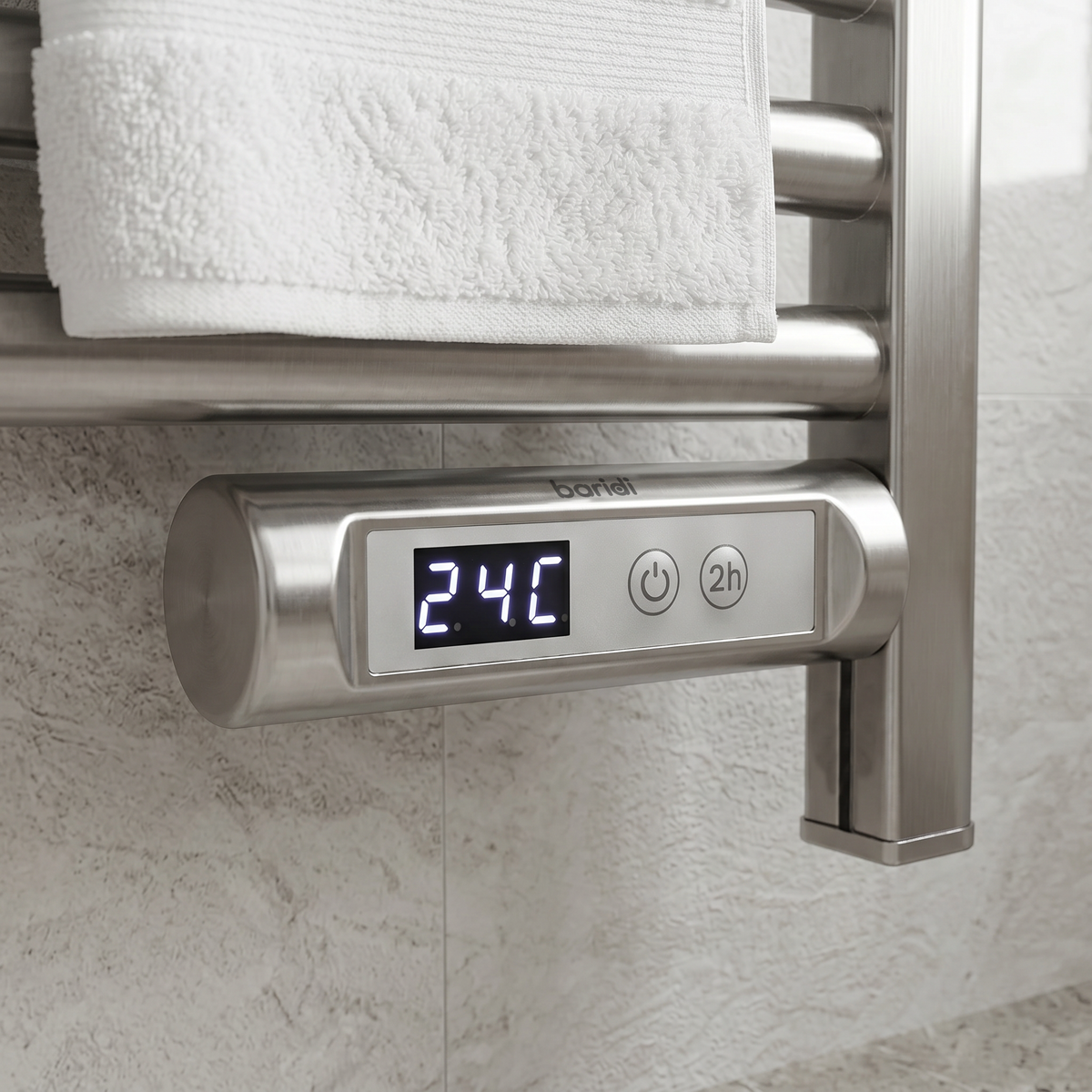 Sealey Baridi Electric Heated Towel Rail 1085 x 535mm with LED Display – Silver Model No-DH372