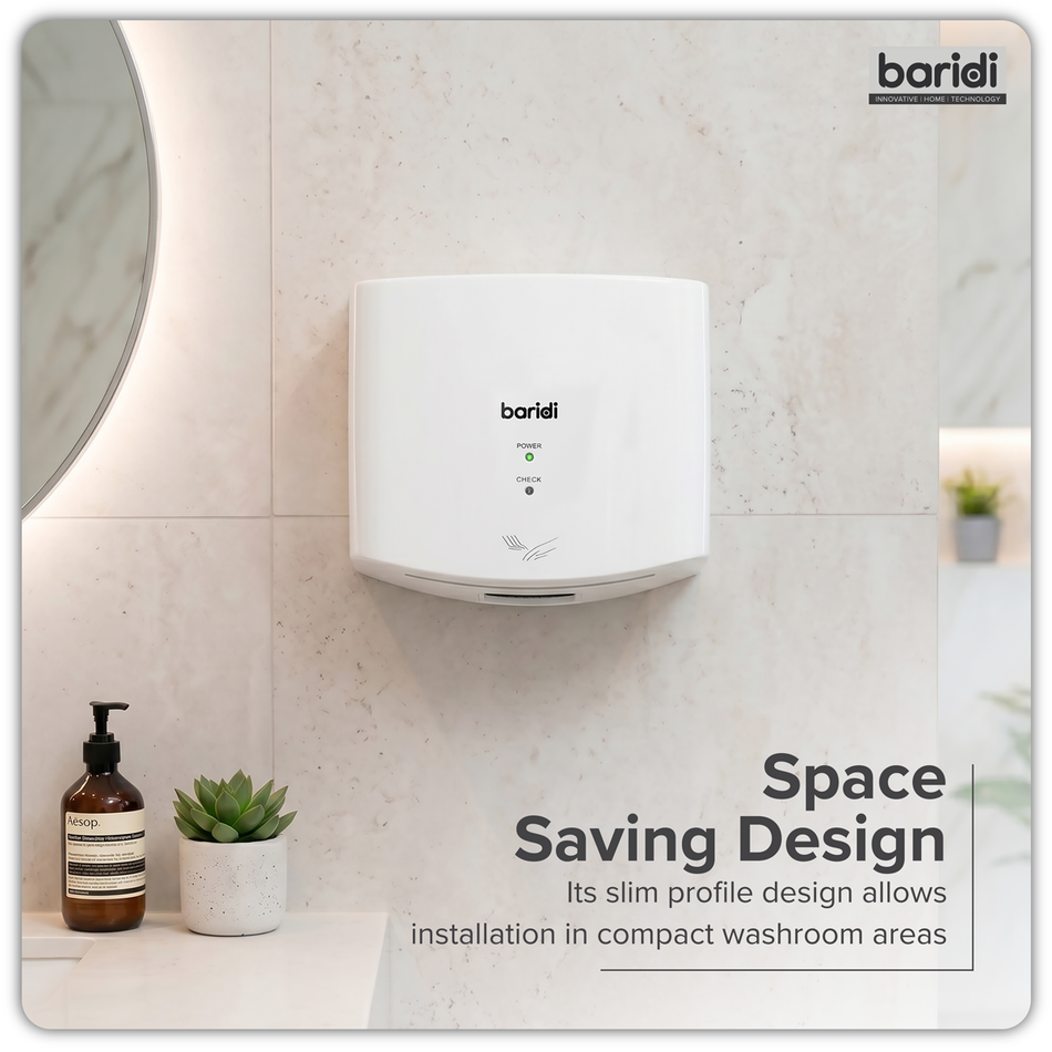 Sealey Baridi High Speed Hand Dryer with Auto Sensor 1400-1650W - White Model No-DH378