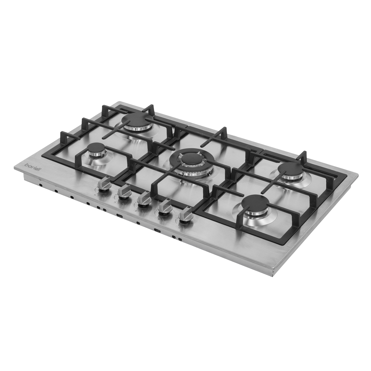 Sealey Baridi 90cm Gas Hob Stainless Steel with 5 Burners, Cast Iron Supports & Auto Ignition 11kW Model No-DH382