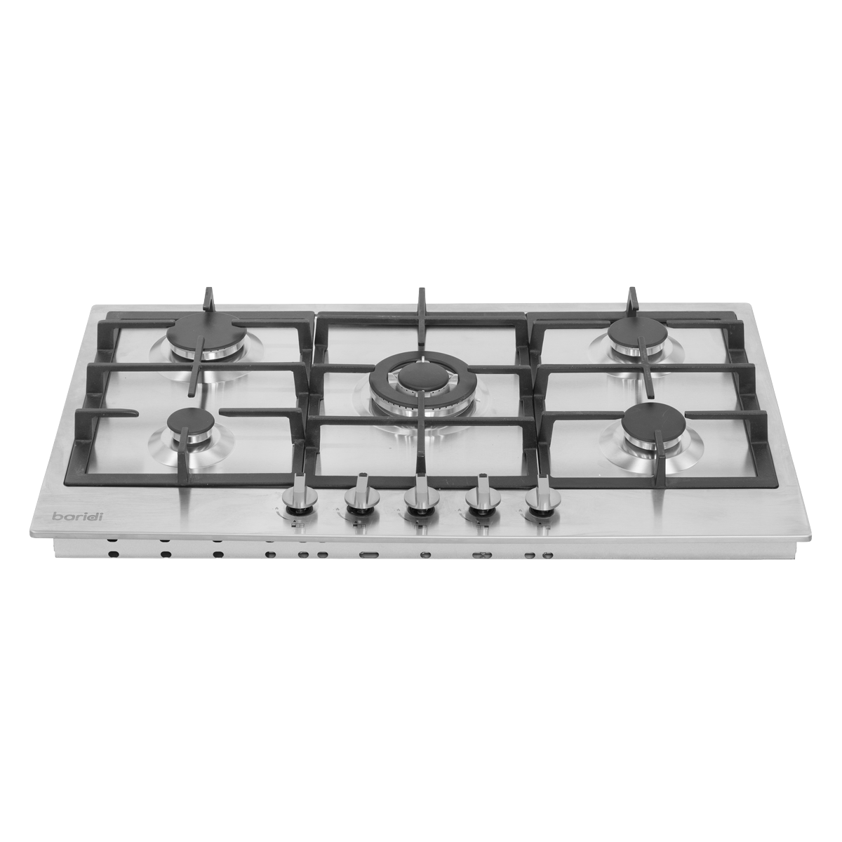 Sealey Baridi 90cm Gas Hob Stainless Steel with 5 Burners, Cast Iron Supports & Auto Ignition 11kW Model No-DH382