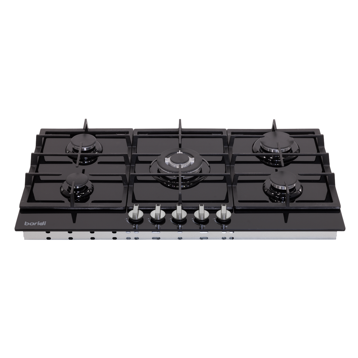 Sealey Baridi 90cm Gas Hob Black Glass with 5 Burners, Cast Iron Supports & Auto Ignition 11kW Model No-DH383