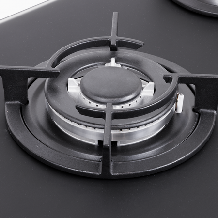 Sealey Baridi 70cm Gas Hob Matt Black with 5 Burners, Cast Iron Supports & Auto Ignition 10.4kW Model No-DH384