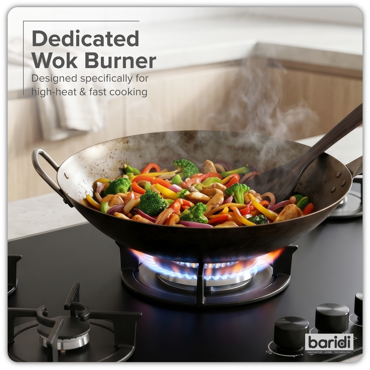 Sealey Baridi 90cm Gas Hob Matt Black 5 Burners Cast Iron Supports & Auto Ignition 10.4kW Model No-DH385