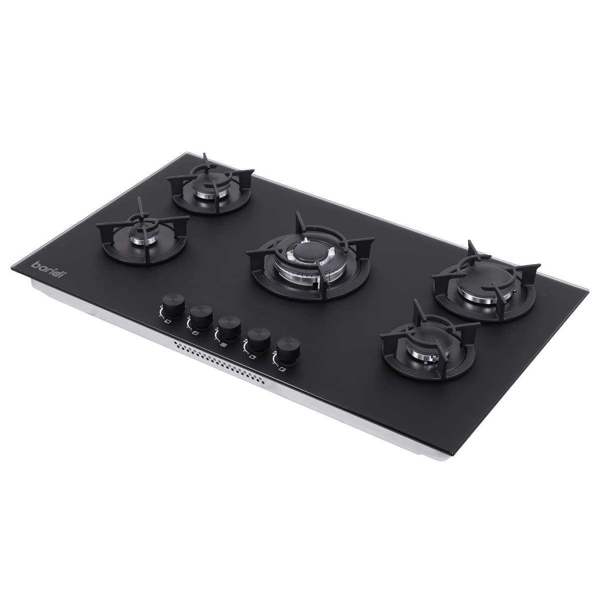 Sealey Baridi 90cm Gas Hob Matt Black 5 Burners Cast Iron Supports & Auto Ignition 10.4kW Model No-DH385