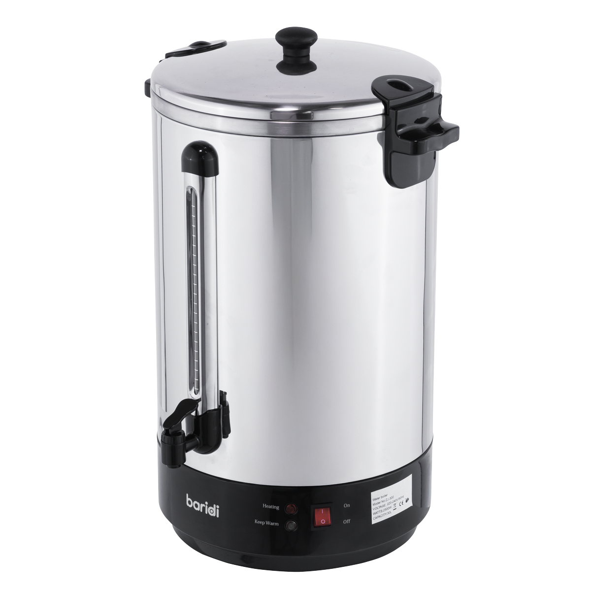 Sealey Baridi Hot Water Boiler, Tea Urn 30L Capacity - Stainless Steel Model No-DH388