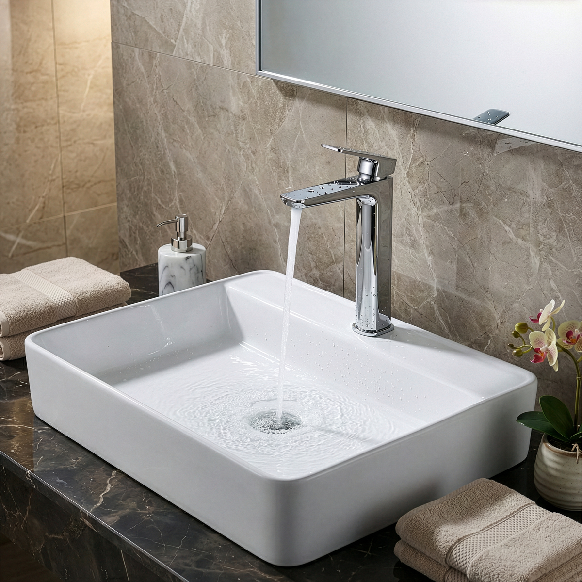 Sealey Baridi High Basin Mixer Tap with Clicker Waste - Chrome Model No-DH394