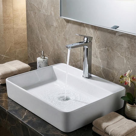 Sealey Baridi High Basin Mixer Tap with Clicker Waste - Chrome Model No-DH394