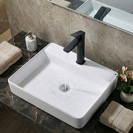 Sealey Baridi High Basin Mixer Tap with Clicker Waste - Matt Black Model No-DH395
