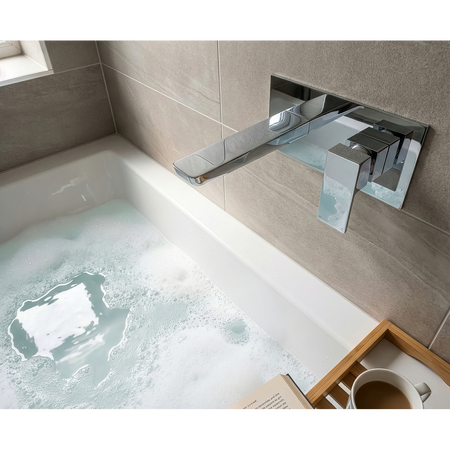 Sealey Baridi Wall Mounting Basin Mixer Tap, Square - Chrome Model No-DH396
