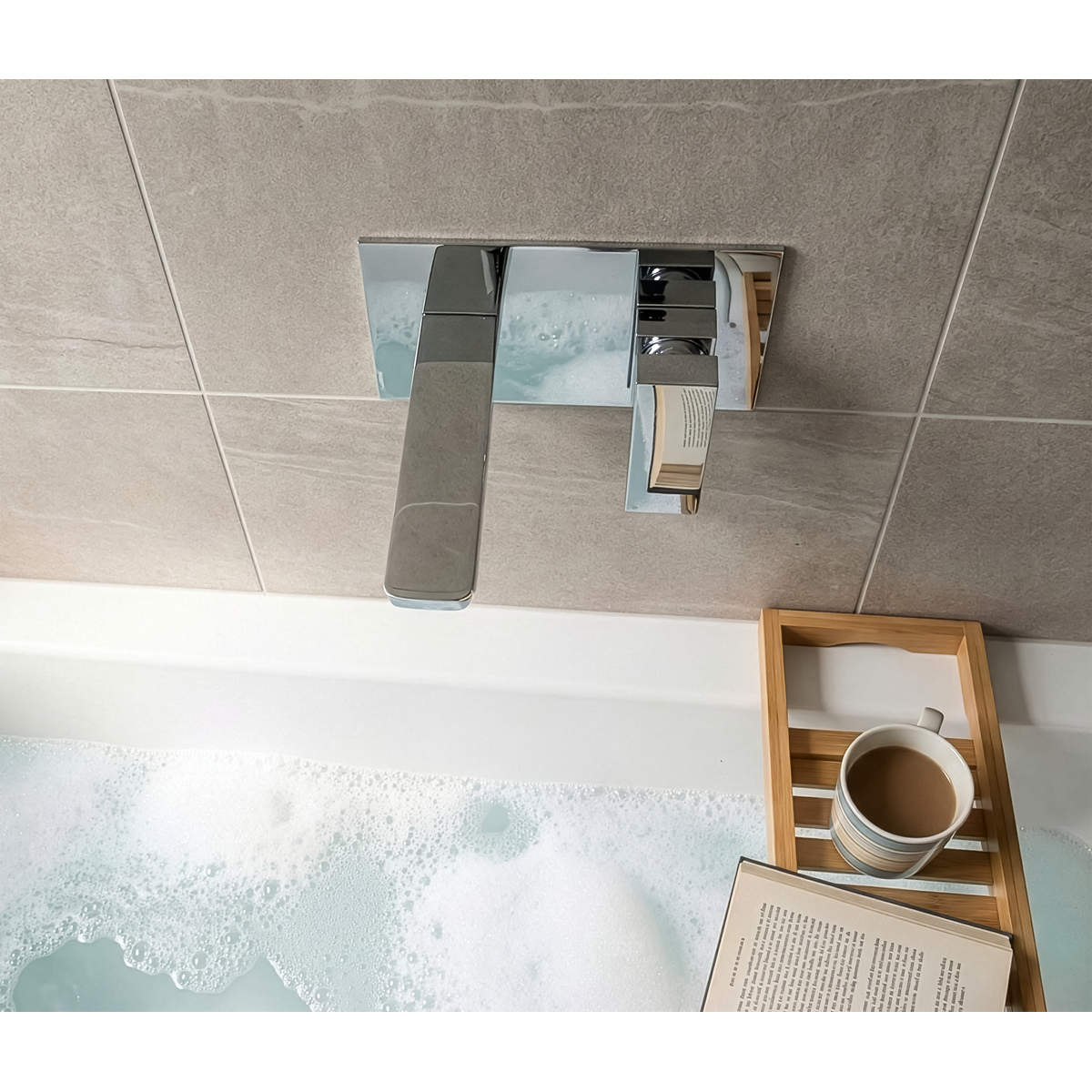 Sealey Baridi Wall Mounting Basin Mixer Tap, Square - Chrome Model No-DH396