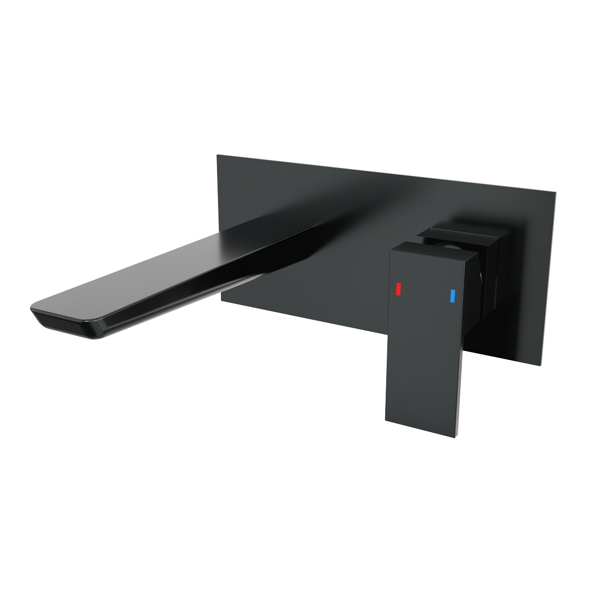 Sealey Baridi Wall Mounting Basin Mixer Tap, Square - Matt Black Model No-DH397