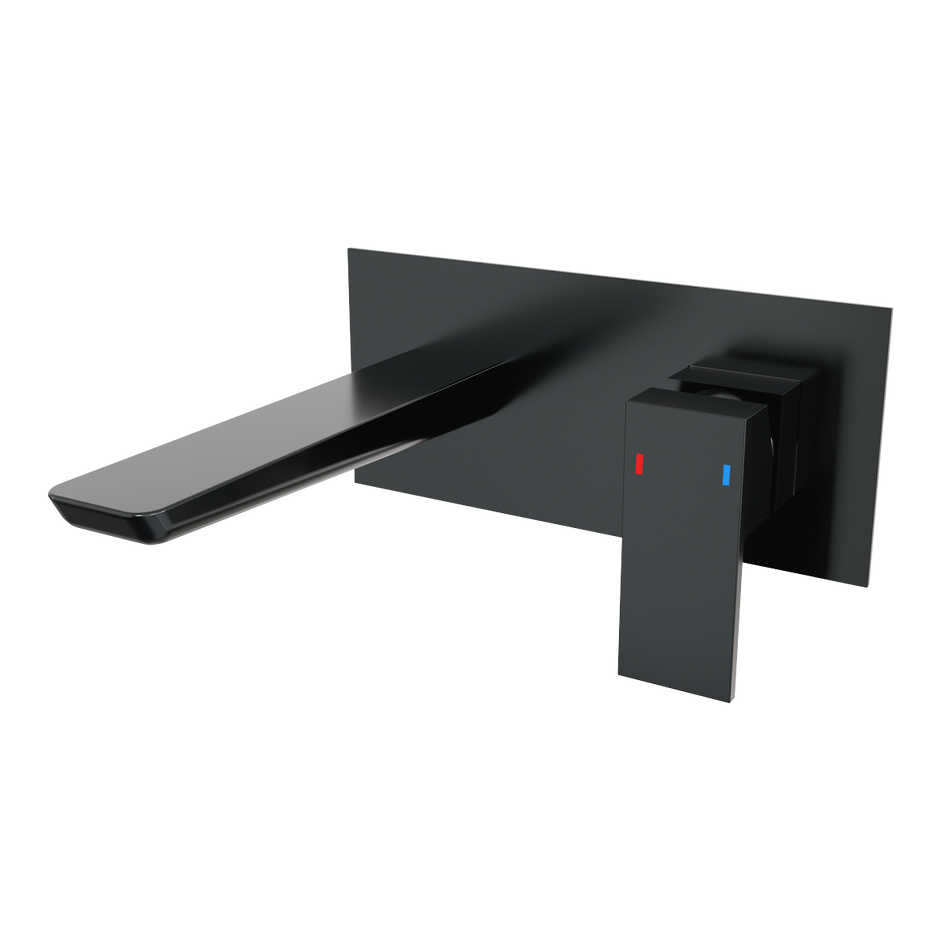 Sealey Baridi Wall Mounting Basin Mixer Tap, Square - Matt Black Model No-DH397