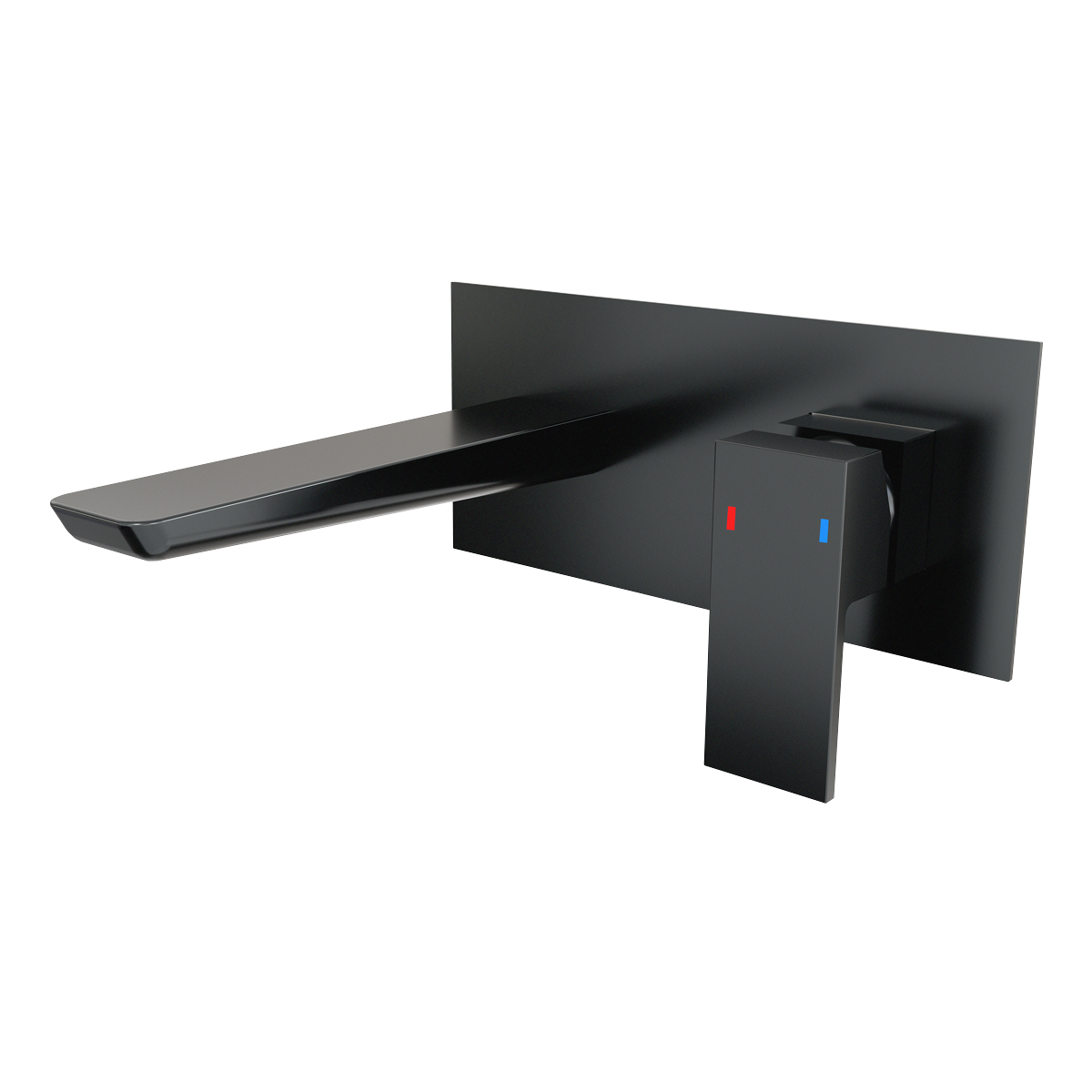 Sealey Baridi Wall Mounting Basin Mixer Tap, Square - Matt Black Model No-DH397