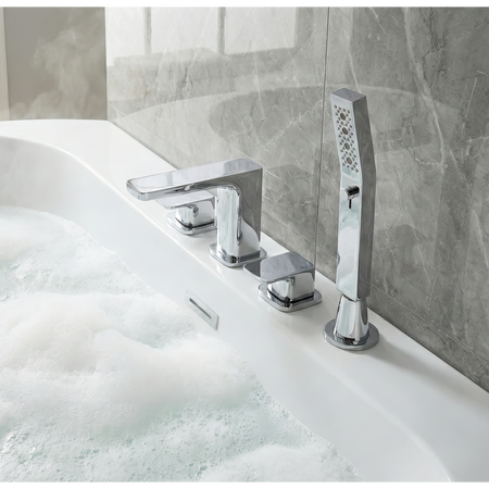 Sealey Baridi Bath Mounting 4-Hole Mixer Tap with Shower Head - Chrome Model No-DH398
