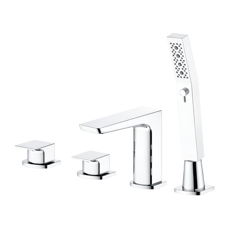 Sealey Baridi Bath Mounting 4-Hole Mixer Tap with Shower Head - Chrome Model No-DH398