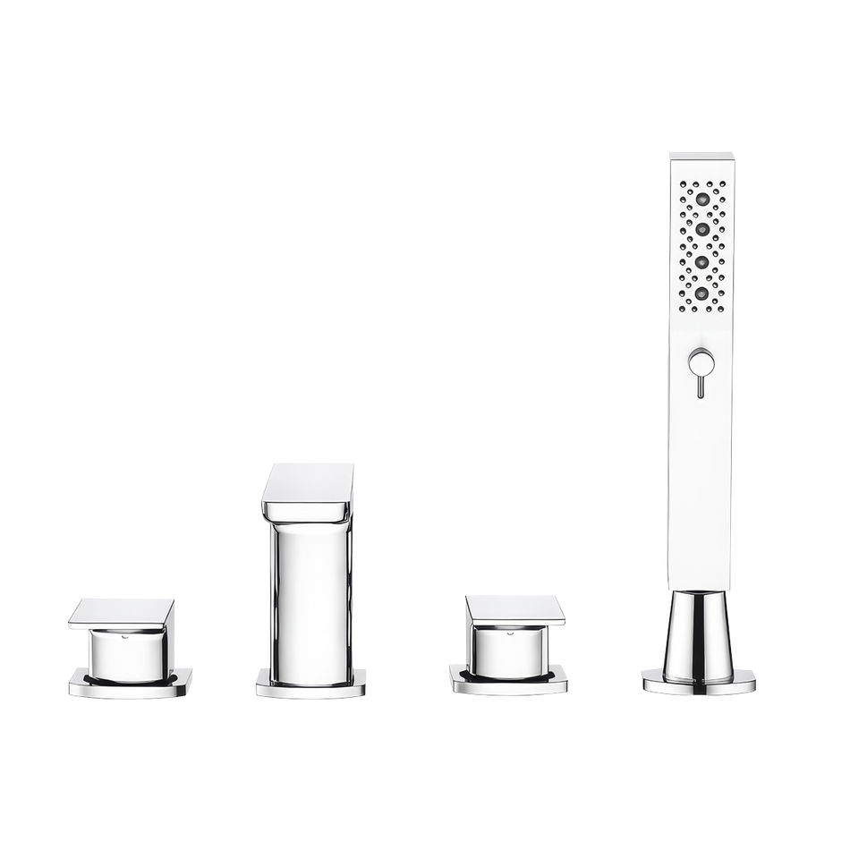 Sealey Baridi Bath Mounting 4-Hole Mixer Tap with Shower Head - Chrome Model No-DH398