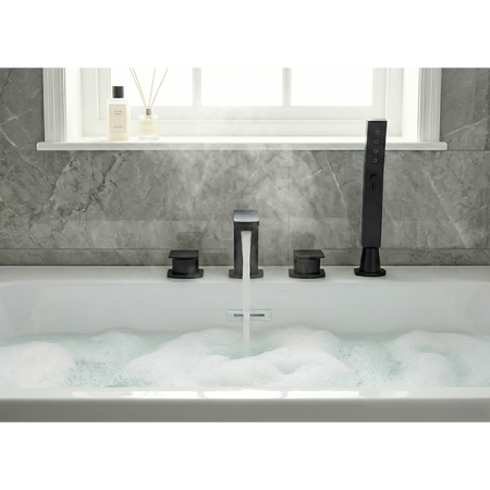 Sealey Baridi Bath Mounting 4-Hole Mixer Tap with Shower Head - Matt Black Model No-DH399