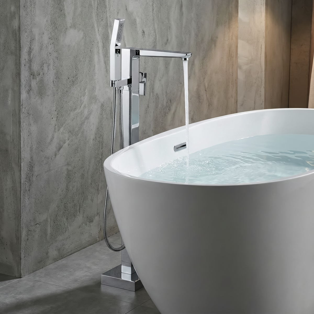 Sealey Baridi Freestanding Bath Mixer Tap with Shower - Chrome Model No-DH400