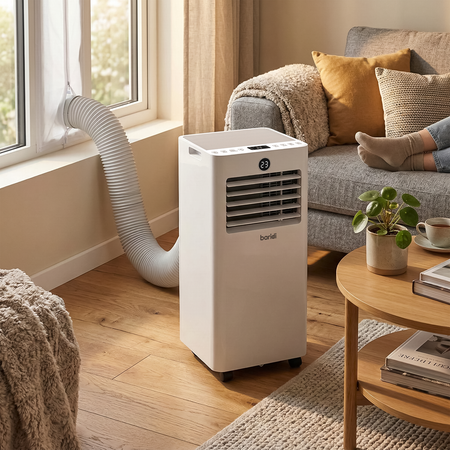 Sealey Baridi 5-in-1 Portable Air Conditioner/Dehumidifier/Air Cooler with Window Sealing Kit 7,000Btu/hr - White Model No-DH413