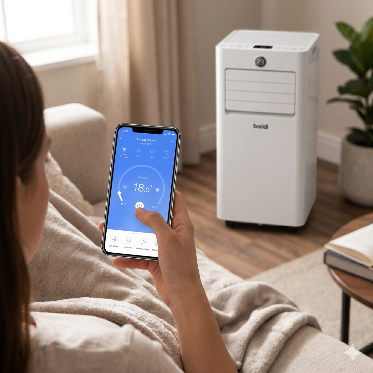 Sealey Baridi 5-in-1 Portable Air Conditioner/Dehumidifier/Air Cooler with Window Sealing Kit 9,000Btu/hr - White Model No-DH414