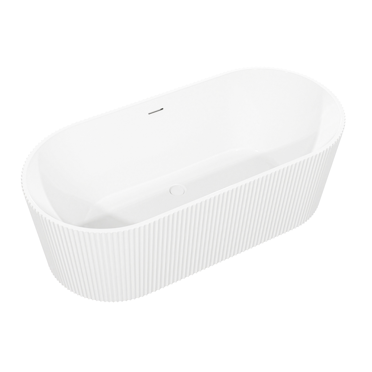 Sealey Baridi Double-Ended Fluted Design Bath with Slim Rim 150cm – Gloss White Model No-DH419