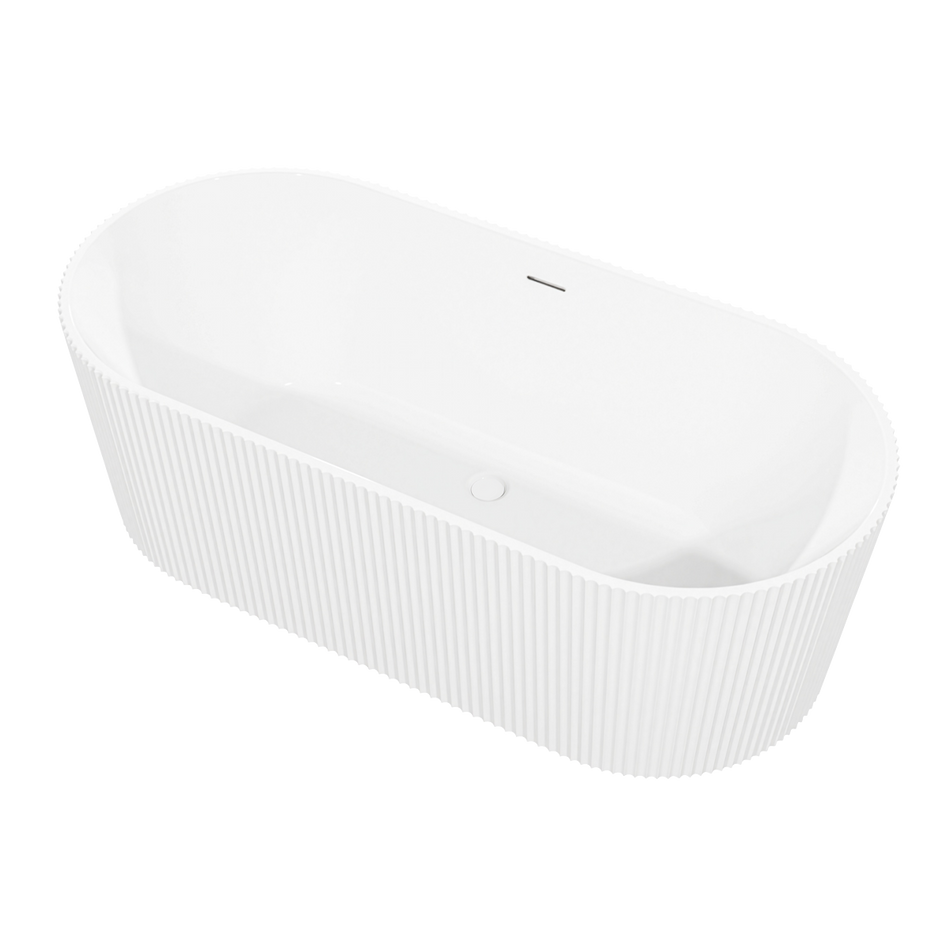 Sealey Baridi Double-Ended Fluted Design Bath with Slim Rim 150cm – Gloss White Model No-DH419