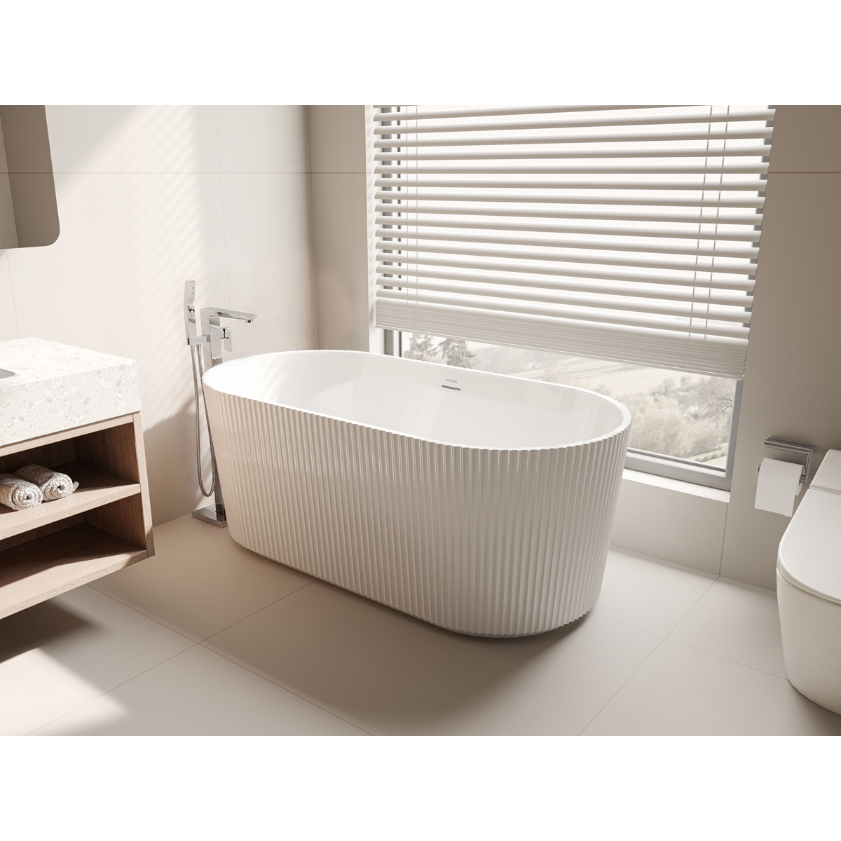 Sealey Baridi Double-Ended Fluted Design Bath with Slim Rim 168cm – Gloss White Model No-DH420