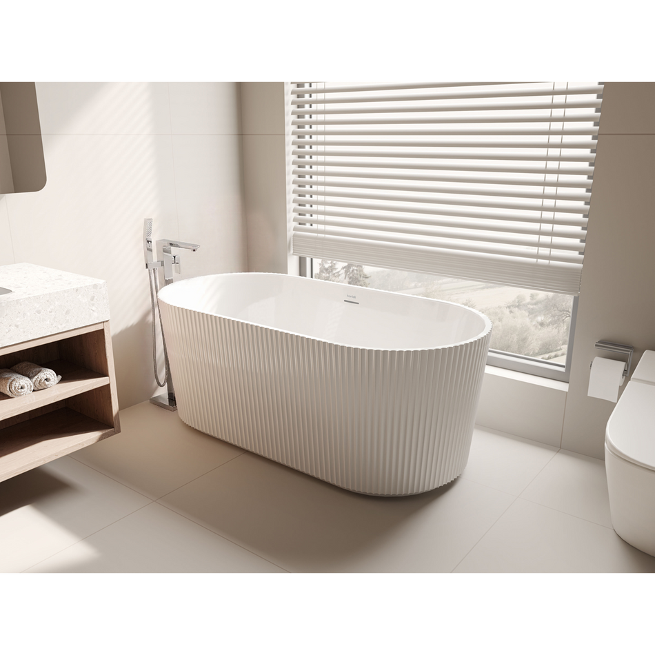 Sealey Baridi Double-Ended Fluted Design Bath with Slim Rim 168cm – Gloss White Model No-DH420