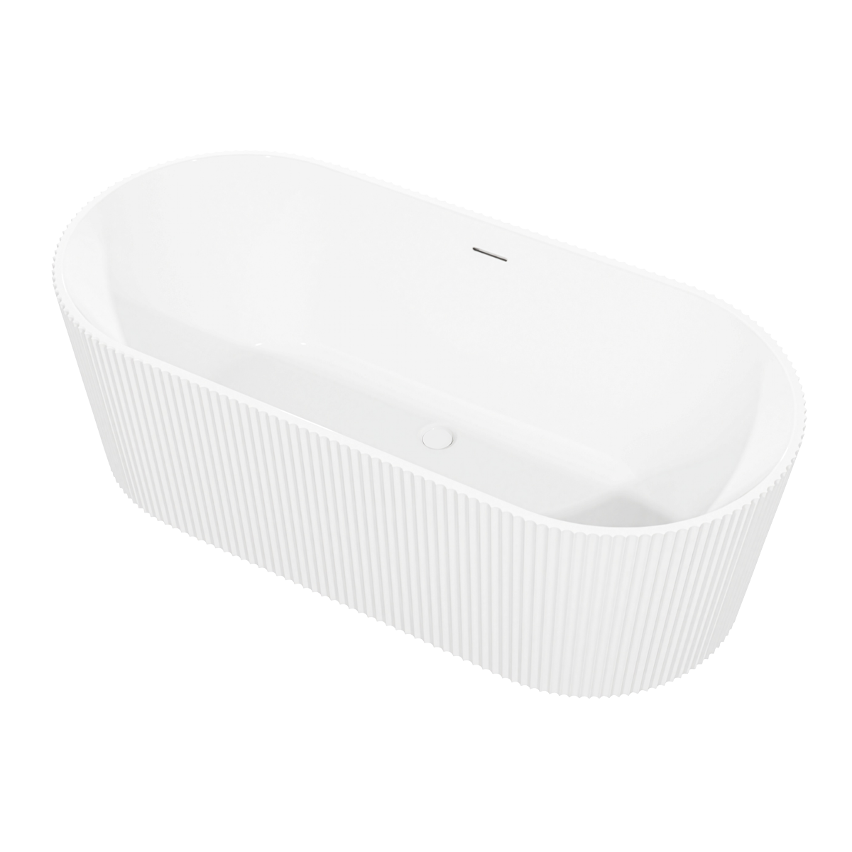 Sealey Baridi Double-Ended Fluted Design Bath with Slim Rim 168cm – Gloss White Model No-DH420