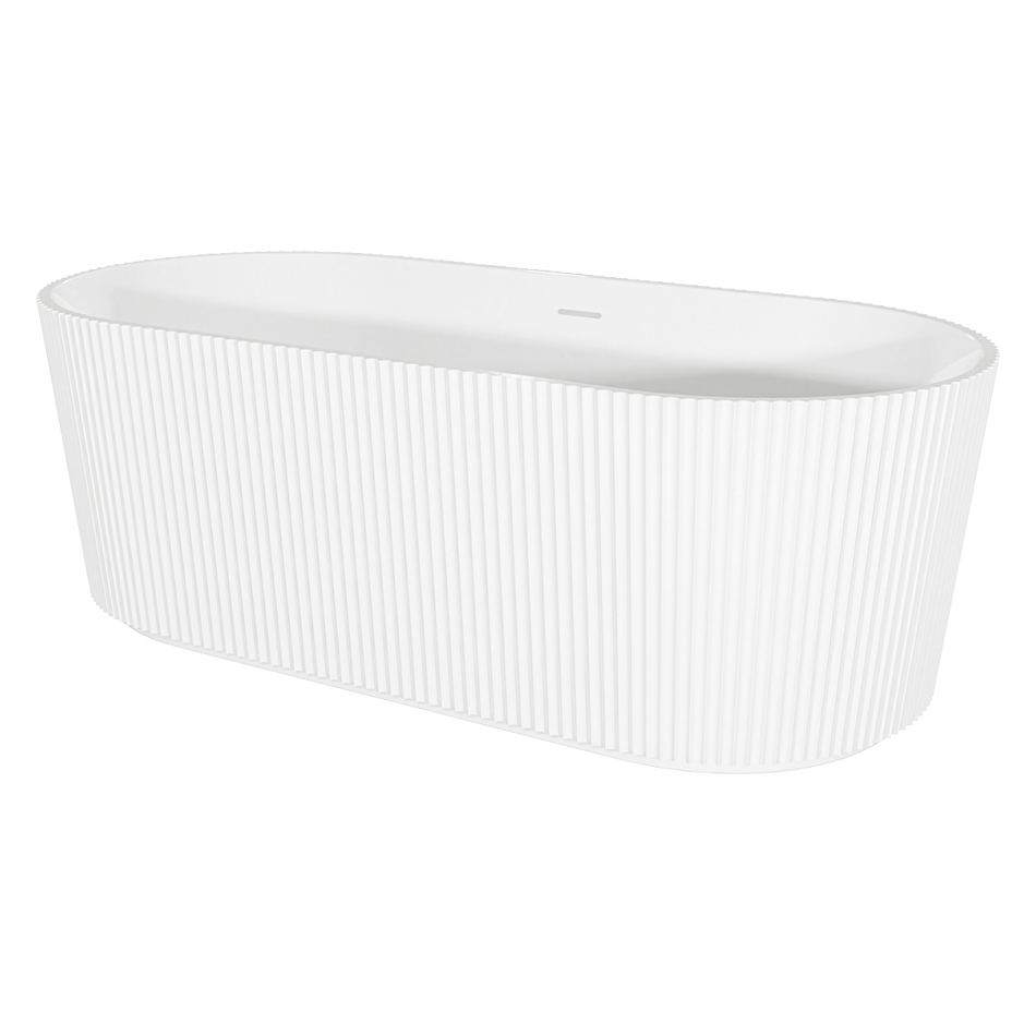 Sealey Baridi Double-Ended Fluted Design Bath with Slim Rim 168cm – Gloss White Model No-DH420
