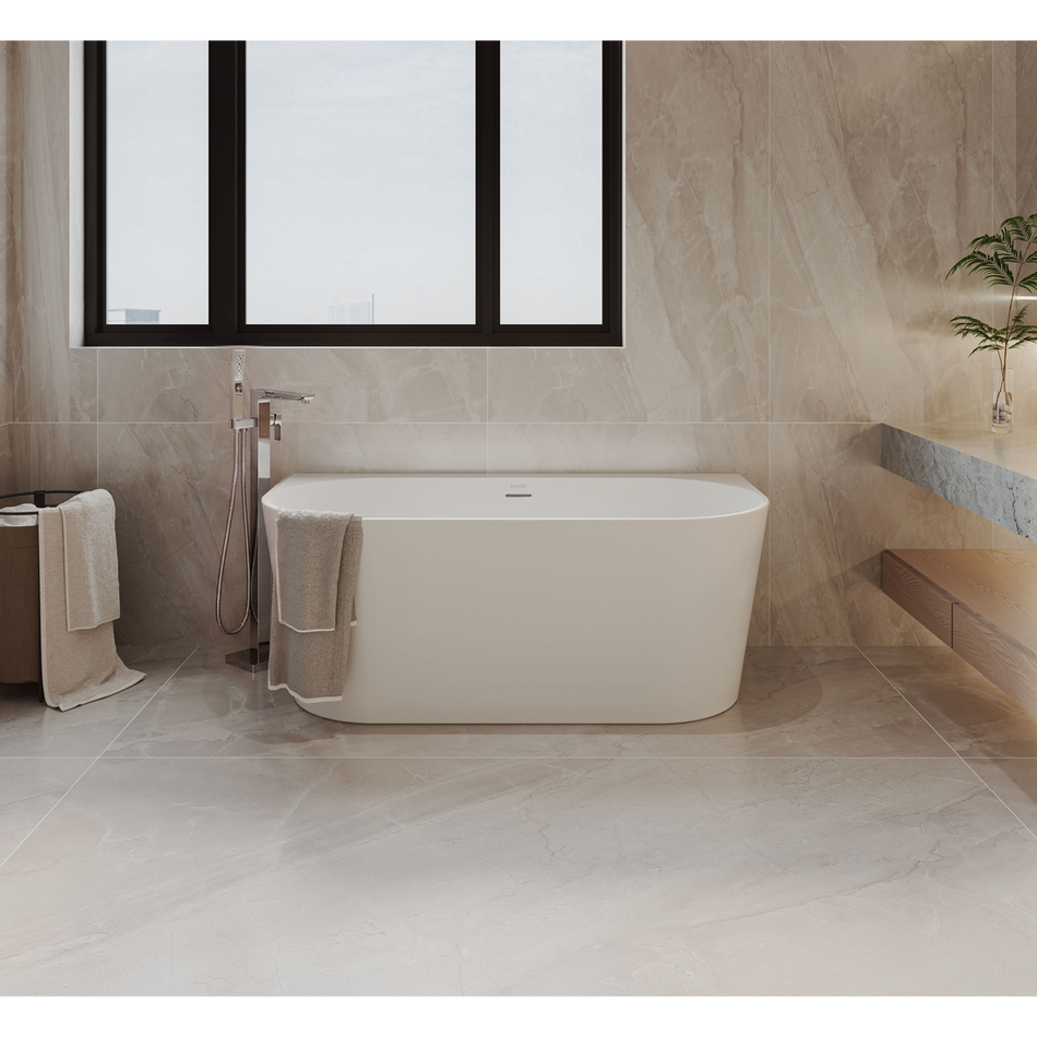 Sealey Baridi Back-to-Wall Slim Rim Bath with Overflow System 150cm – Gloss White Model No-DH421