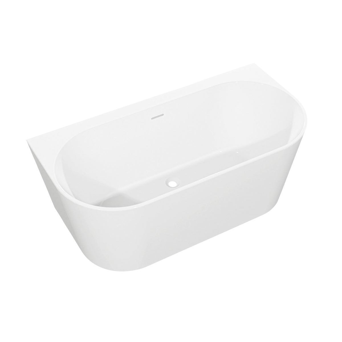 Sealey Baridi Back-to-Wall Slim Rim Bath with Overflow System 150cm – Gloss White Model No-DH421