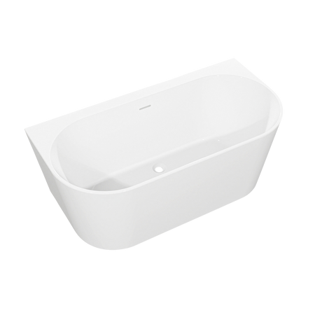 Sealey Baridi Back-to-Wall Slim Rim Bath with Overflow System 150cm – Gloss White Model No-DH421