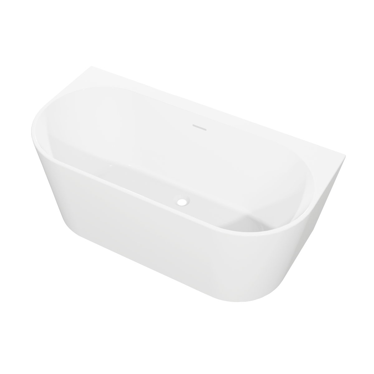 Sealey Baridi Back-to-Wall Slim Rim Bath with Overflow System 150cm – Gloss White Model No-DH421