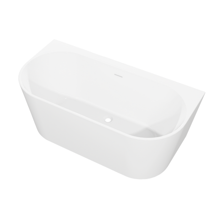 Sealey Baridi Back-to-Wall Slim Rim Bath with Overflow System 150cm – Gloss White Model No-DH421