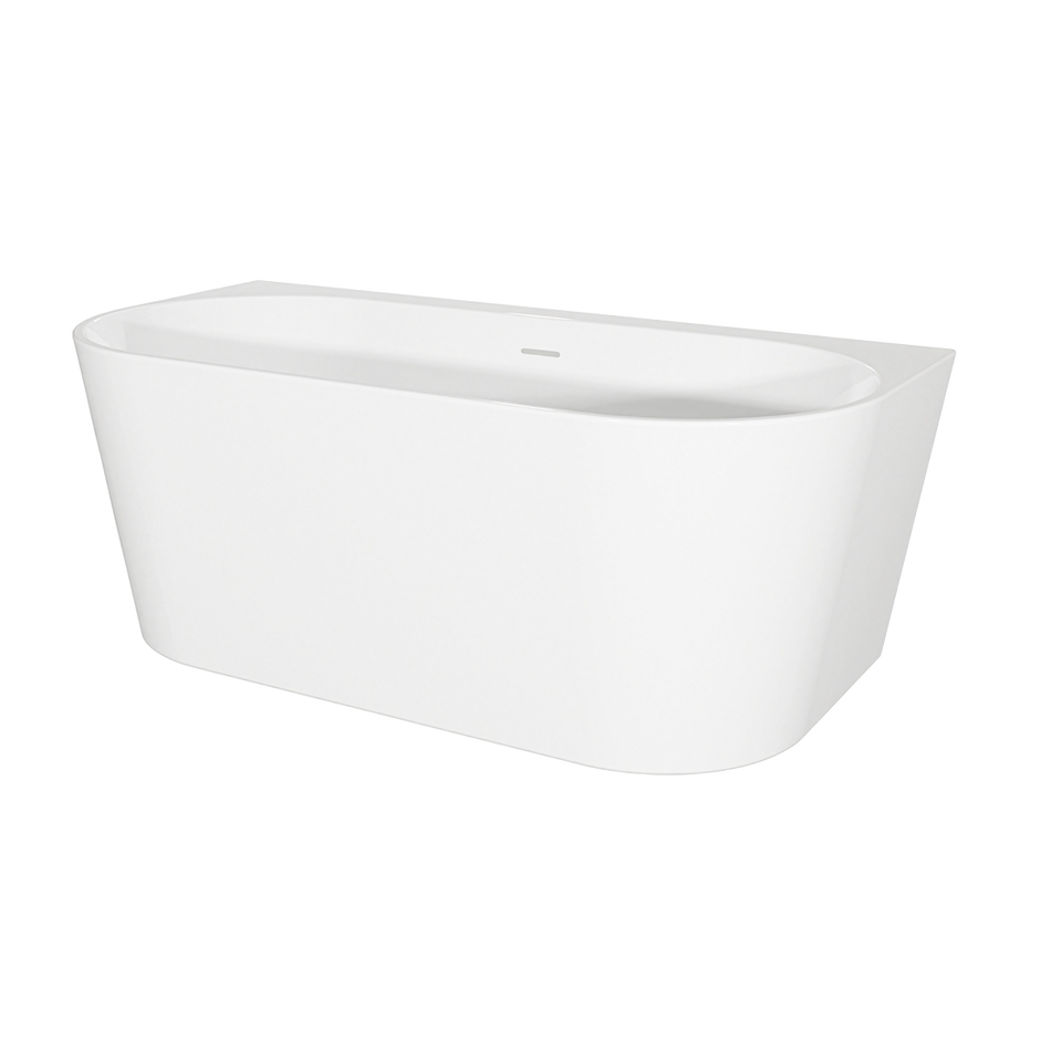 Sealey Baridi Back-to-Wall Slim Rim Bath with Overflow System 150cm – Gloss White Model No-DH421