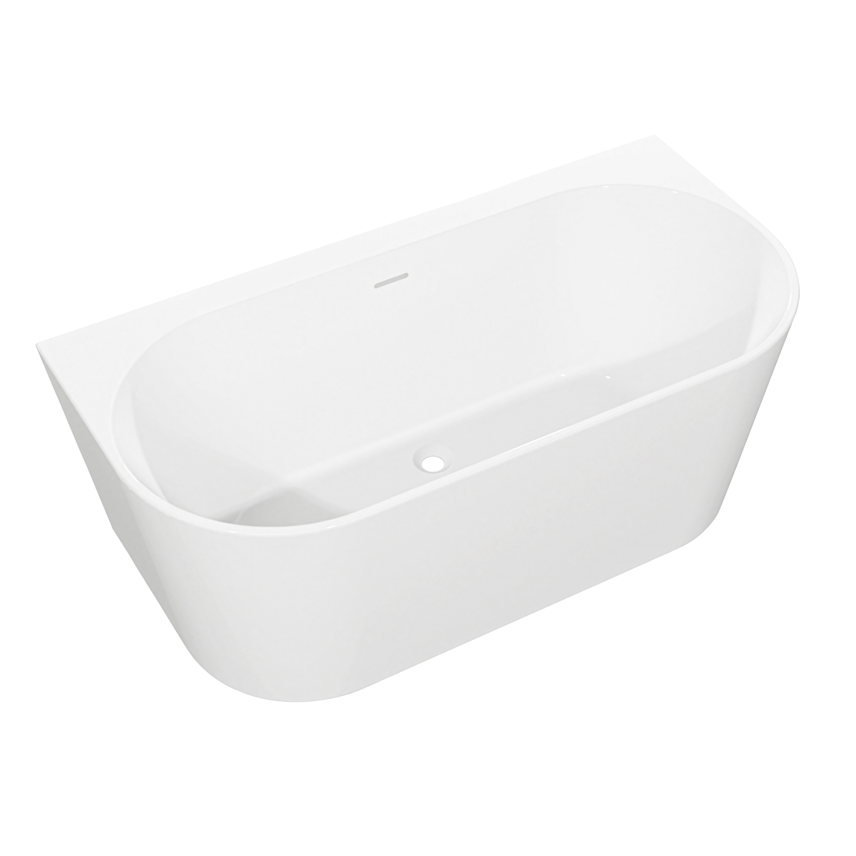Sealey Baridi Back-to-Wall Slim Rim Bath with Overflow System 170cm – Gloss White Model No-DH422