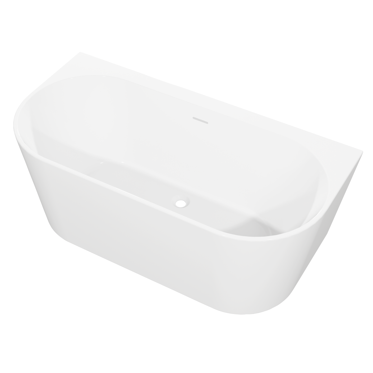 Sealey Baridi Back-to-Wall Slim Rim Bath with Overflow System 170cm – Gloss White Model No-DH422