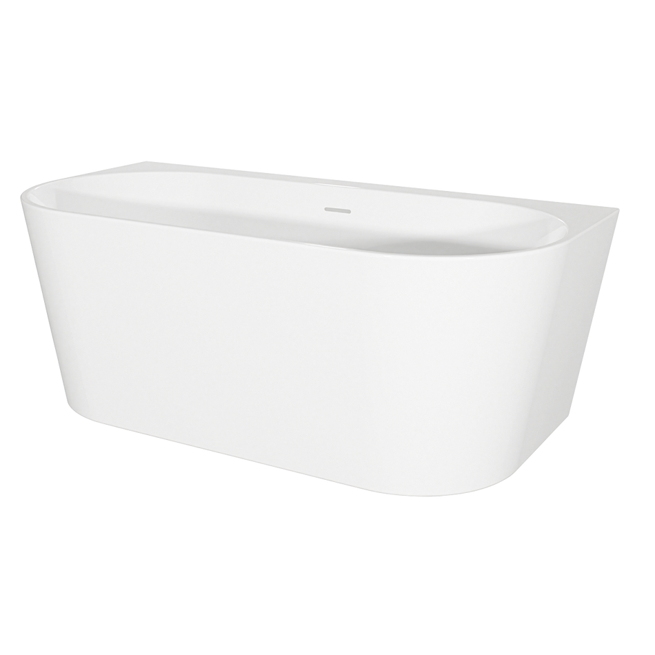 Sealey Baridi Back-to-Wall Slim Rim Bath with Overflow System 170cm – Gloss White Model No-DH422