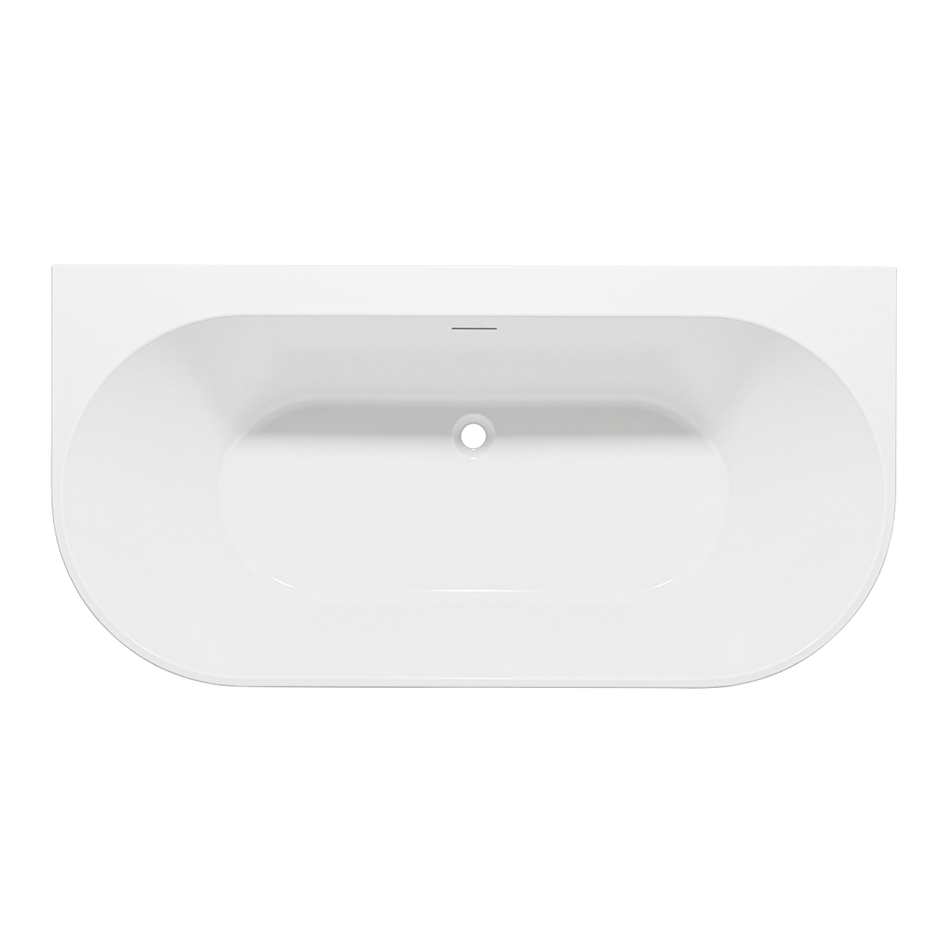 Sealey Baridi Back-to-Wall Slim Rim Bath with Overflow System 170cm – Gloss White Model No-DH422