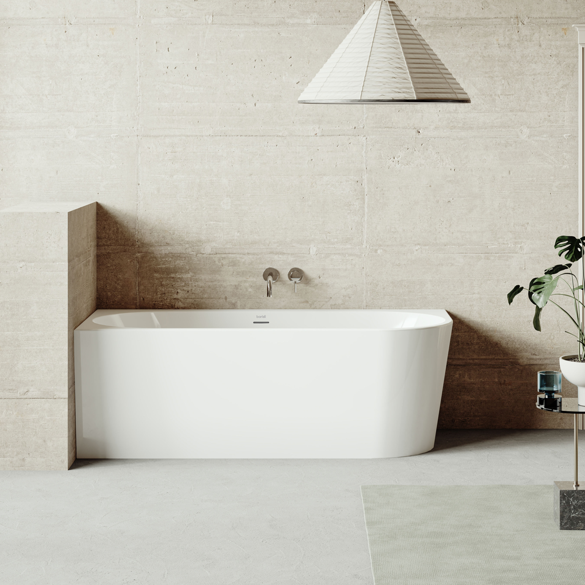 Sealey Baridi Left-Hand Corner Slim Rim Bath with Overflow System 150cm – Gloss White Model No-DH423