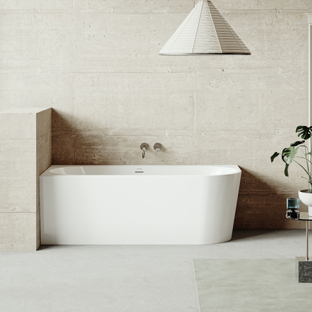 Sealey Baridi Left-Hand Corner Slim Rim Bath with Overflow System 150cm – Gloss White Model No-DH423